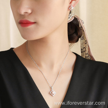 Necklace Ring Earring 2-piece Girls Wedding Jewelry Set